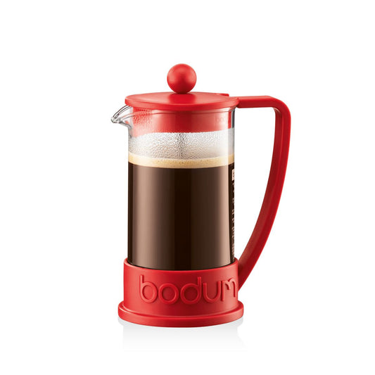 BODUM BRAZIL FRENCH PRESS COFFEE MAKER, 3 CUP, 0.35 L, 12 OZ - RED